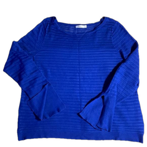 Royal blue horizontal striped long sleeve sweater crewneck  XL